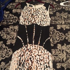 WORN ONCE :))Bebe leopard inspired dress